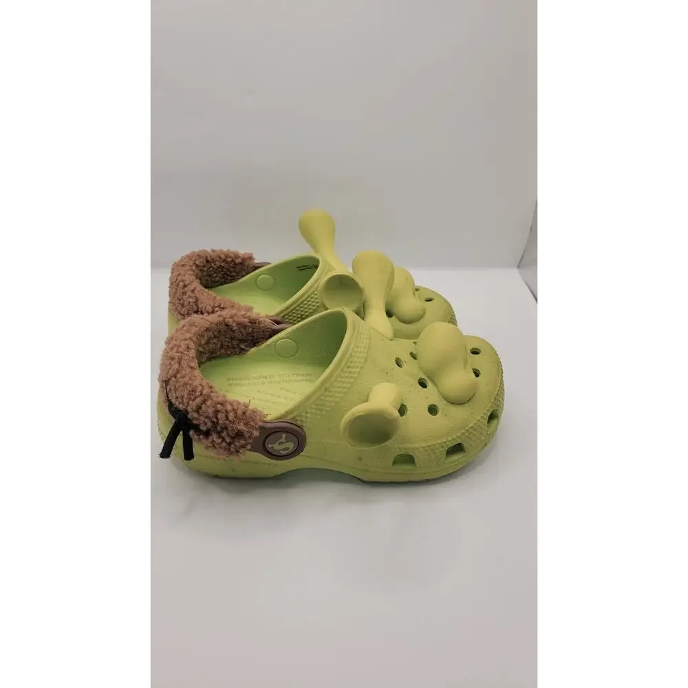 Crocs Shrek Classic Lined Clog Toddler Size C11 Green Complete Ears Nose Gently